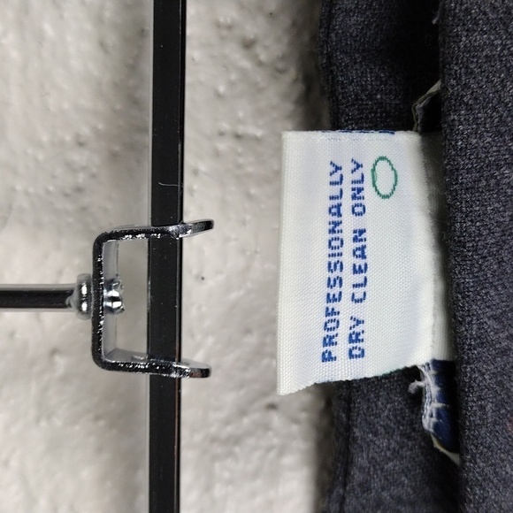 Barry Bricken Vintage Grey Wool Blend Pleated Front High Rise Straight Leg Pant - Picture 8 of 13